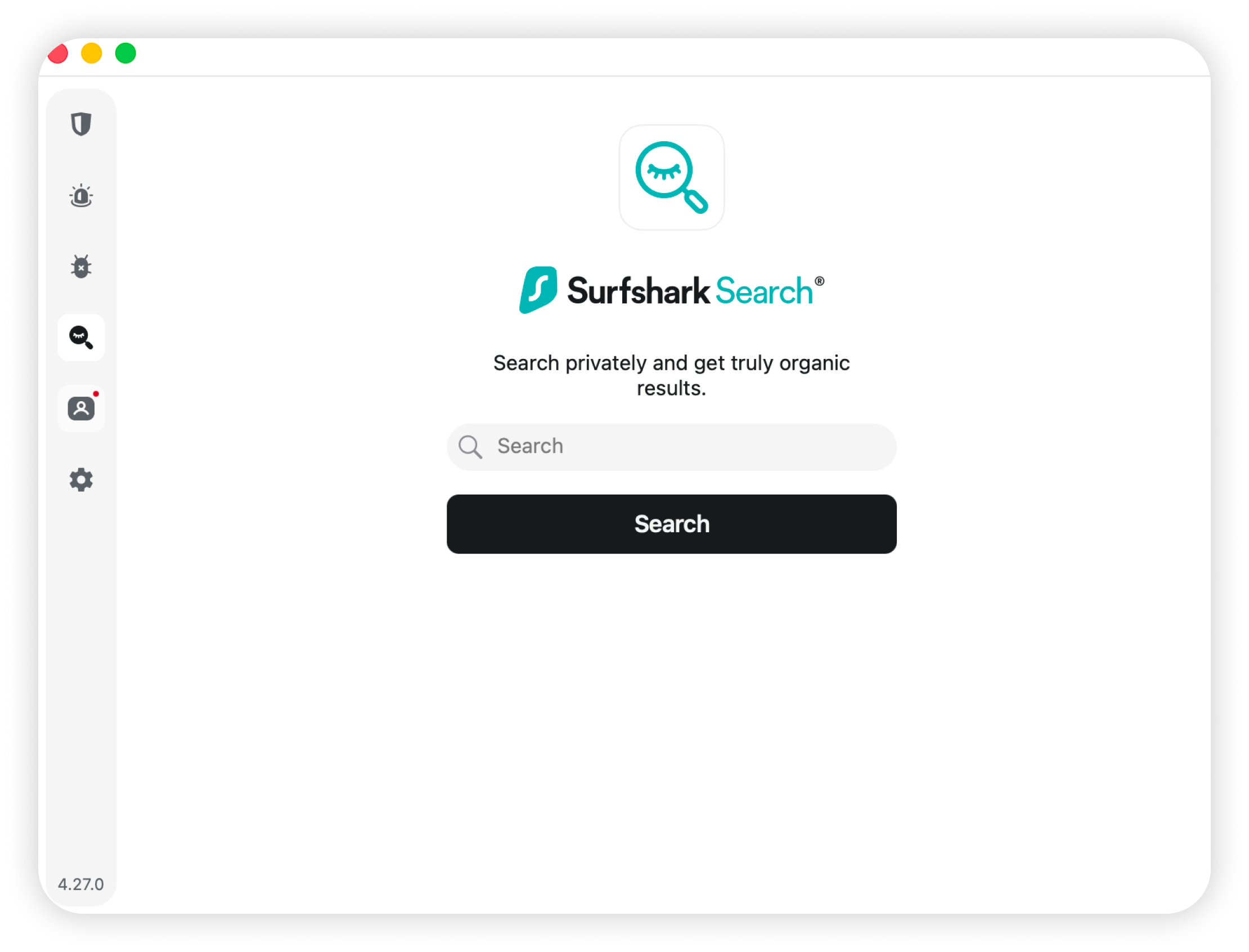 Surfshark Search in the app with Search field and Search button