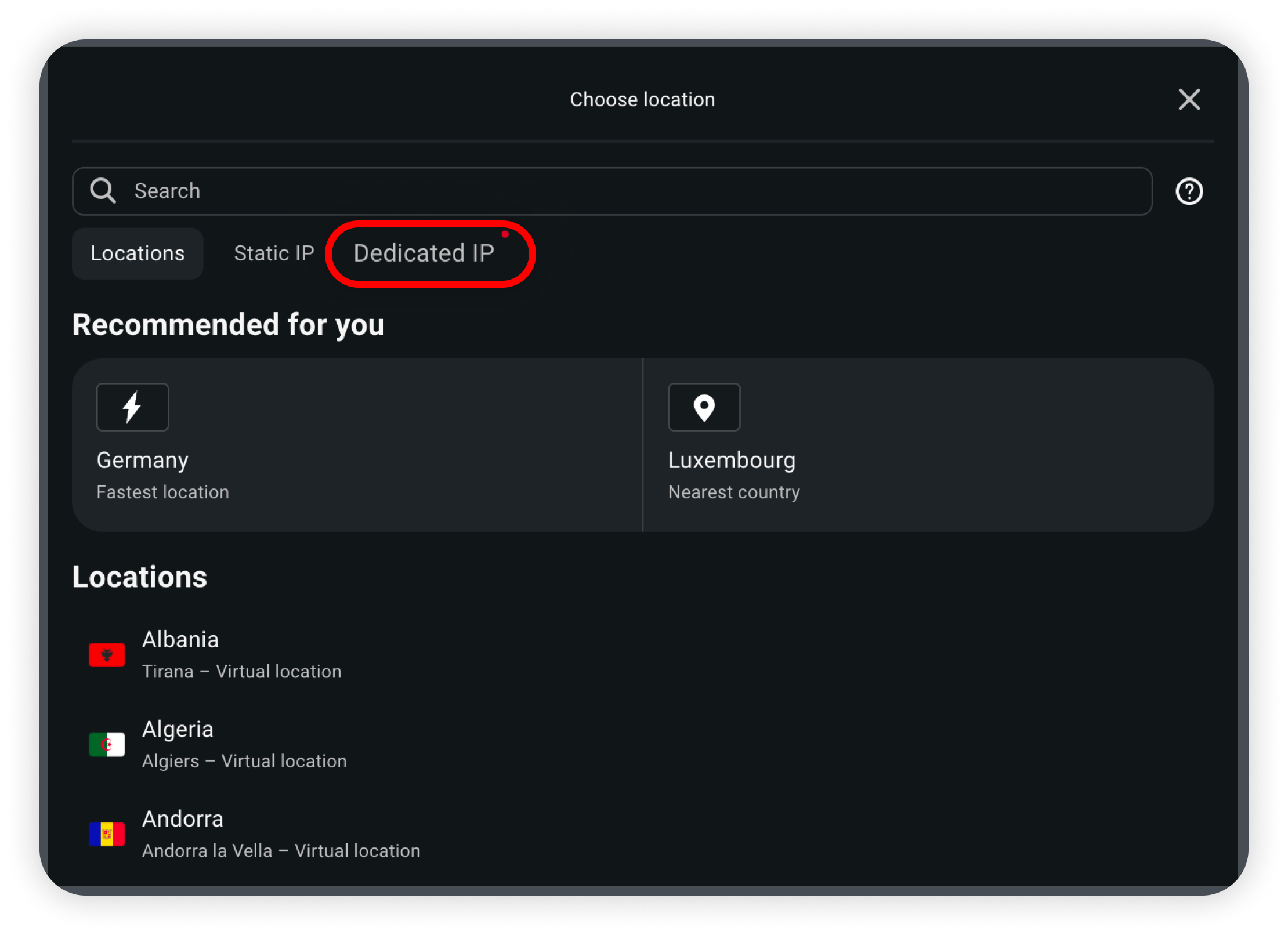 Dedicated IP